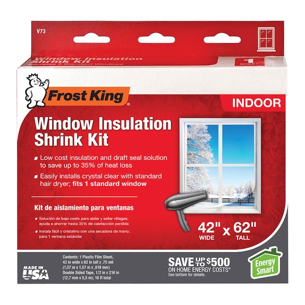 Frost King Frost King Clear Shrink Indoor Window Film Insulator Kit 42 in. W X 62 in. L V73H - main
